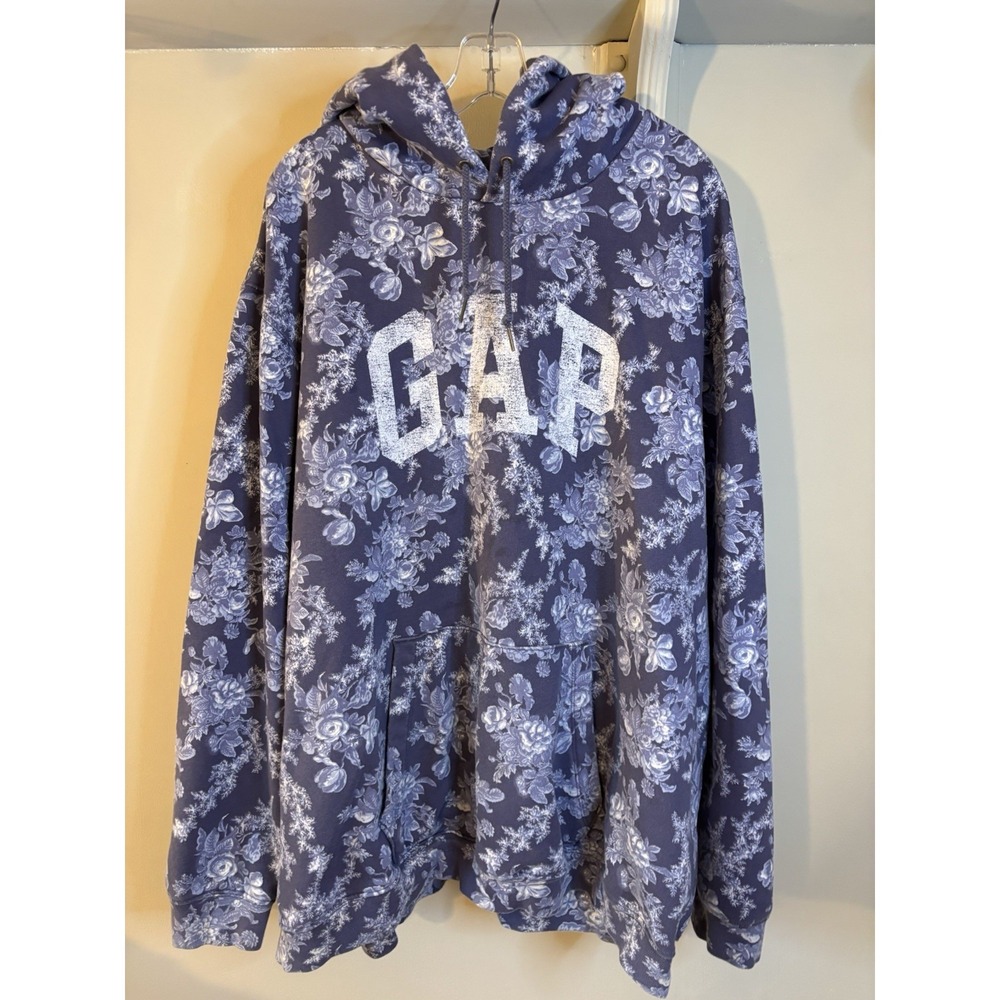 GAP x LOVESHACKFANCY Blue Floral Hoodie Sweatshirt 3XL